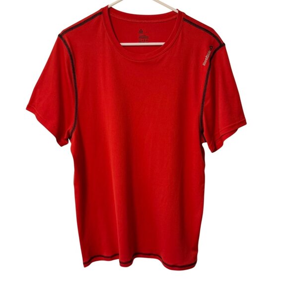 Reebok Mens Red Performance TShirt L Moisture Wicking Lightweight Activewear - Picture 1 of 9
